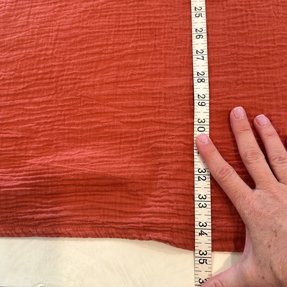 Lucky Brand Embroidered Boho Cotton Gauze Dress Rust size Medium - Picture 8 of 10